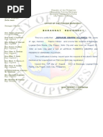 Brgy - Cert of Residency