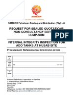 Request For Sealed Quotations Non Consulting Services INTERNAL INTEGRITY INSPECTION FOR ADO TANKS AT HUSAB SITE - 24april