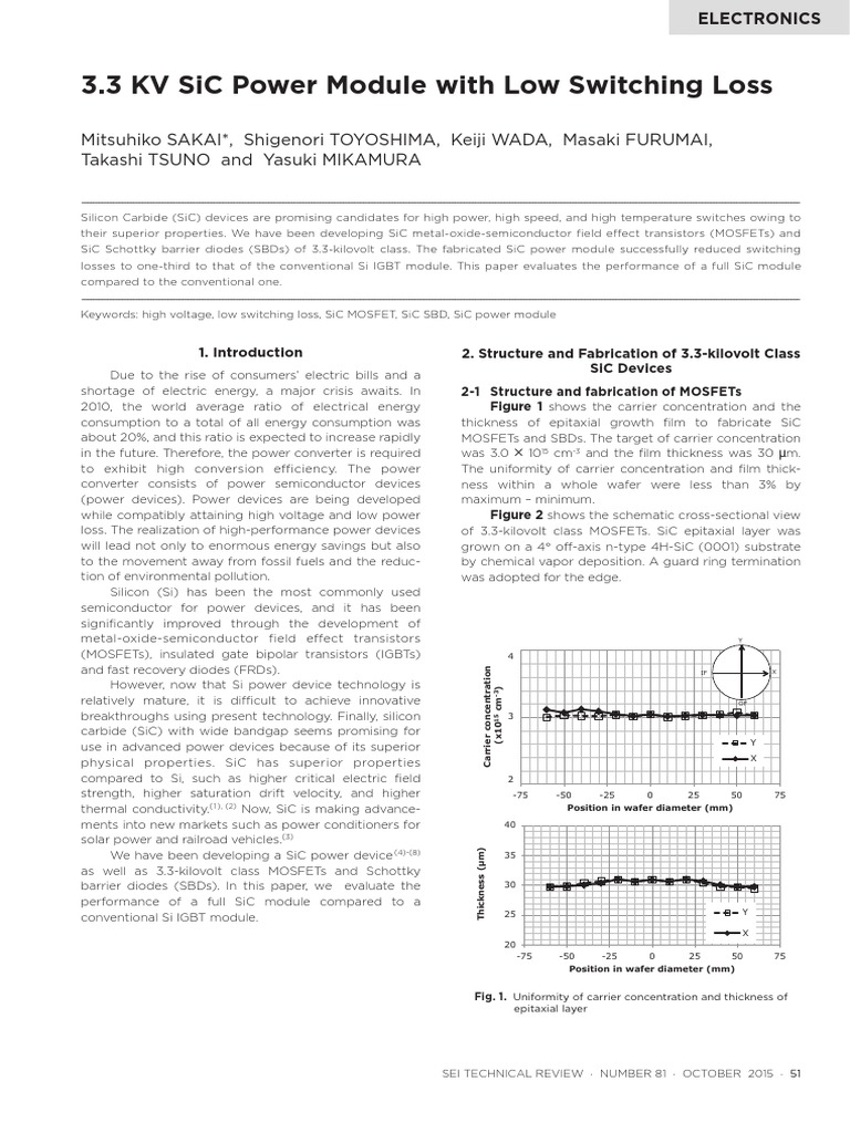3 3 Kv Sic Power Module With Low Switching Loss Pdf Field Effect