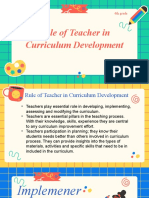 The Role of Teacher in Curriculum Development