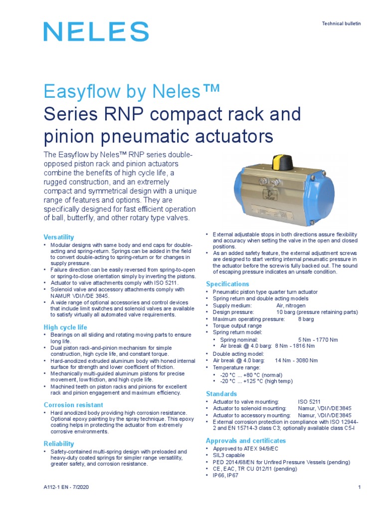Neles RNP Cataloge PDF Valve Actuator