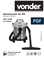 Manual Aspirador de Po e Liquido 1000w Apv1000 Vonder 127v