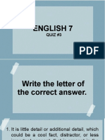 English 7 Quiz #3