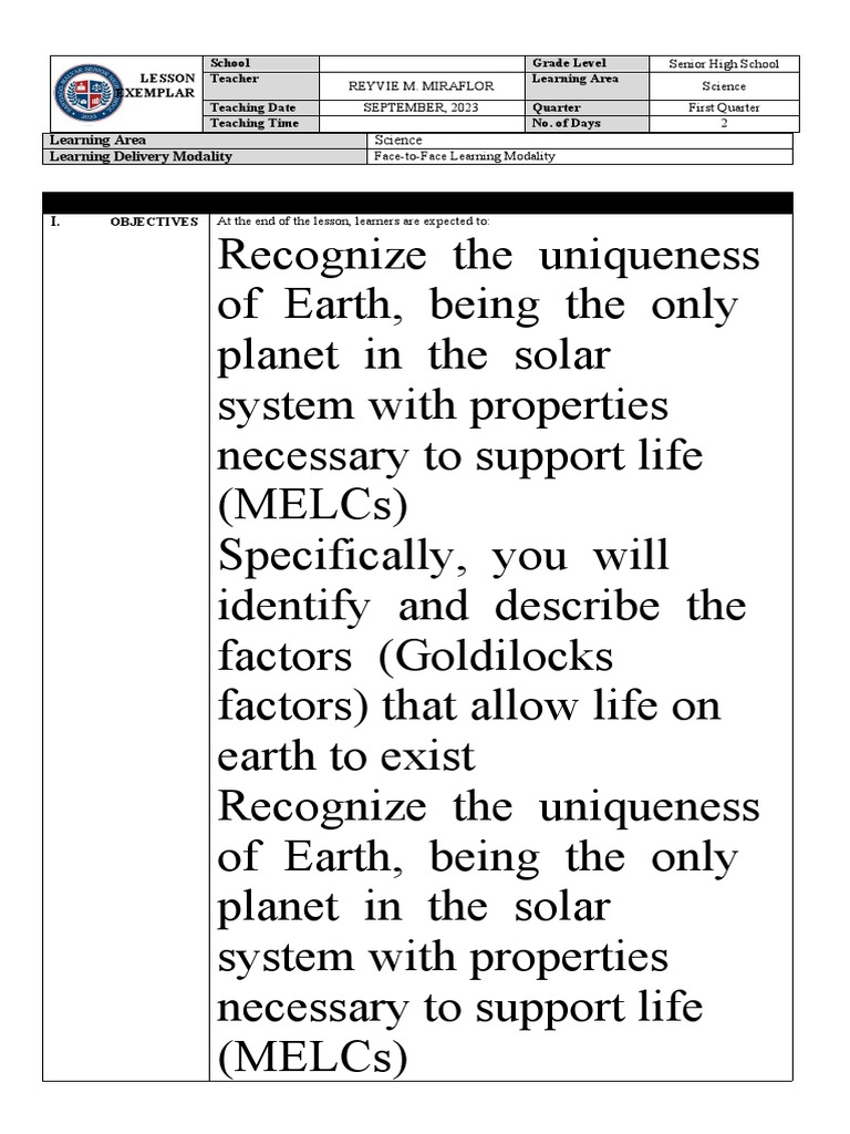 Goldilocks PDF Earth Atmosphere