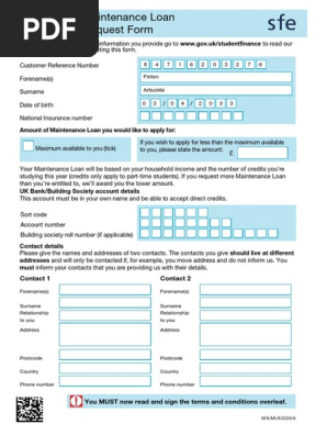 SFE Maintenance Loan Request Form 2223 DD (1)