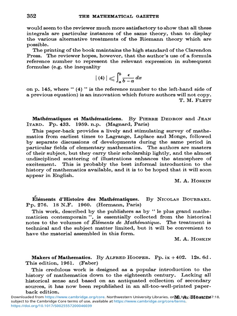 History of Mathematics Book Reviews | PDF | Mathematics | Science
