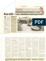 Viewpoint: Raw Milk - Can Common Sense Prevail?