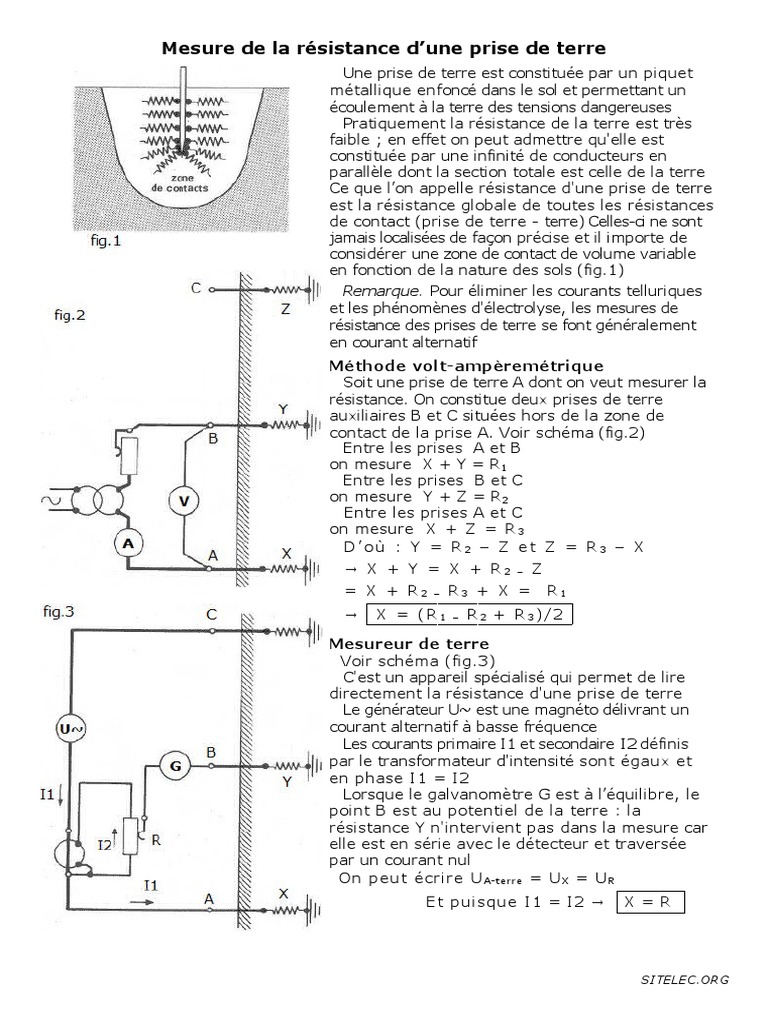 Mesure de Résistance de Prise de Terre PDF Terre Résistance — free download