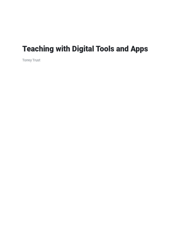 Teaching With Digital Tools And Apps Pdf Educational Technology