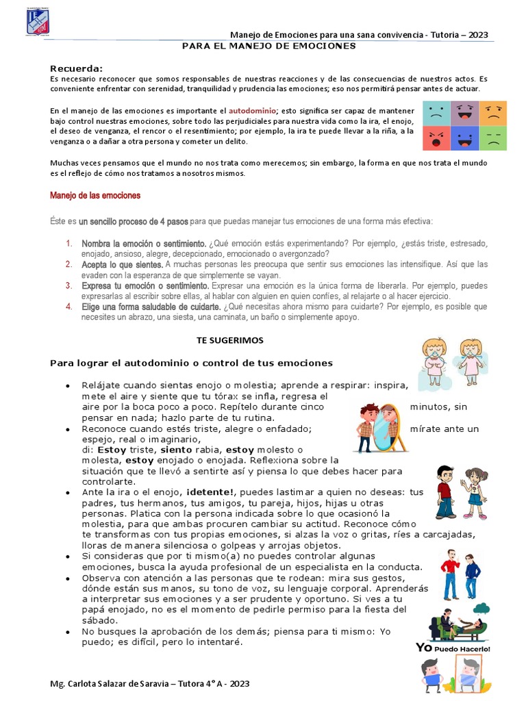 Manejo de Emociones para Convivencia Saludable | PDF | Ira | Las emociones