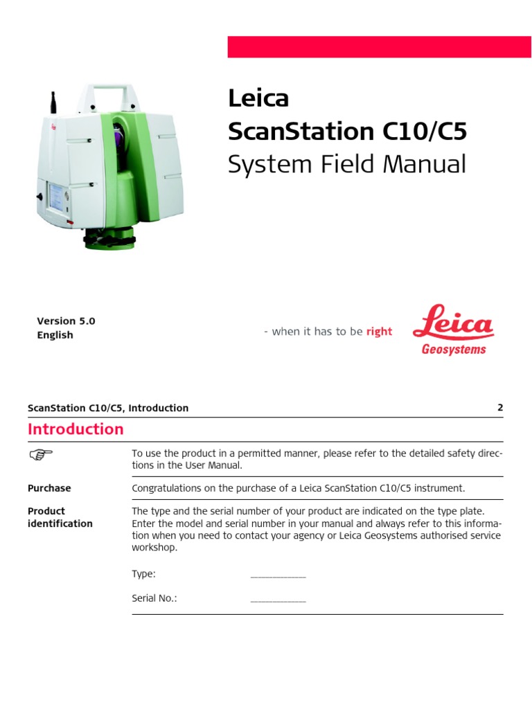 Leica ScanStation C10/C5 Field Manual | PDF | Icon (Computing) | Image ...