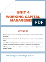 Unit 4 - Working Capital