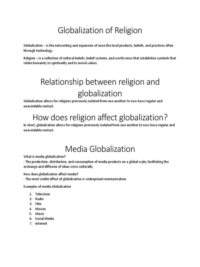 Globalization of Religion PDF