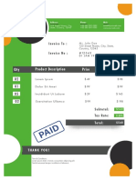 Medical Invoice Paid Template PDF