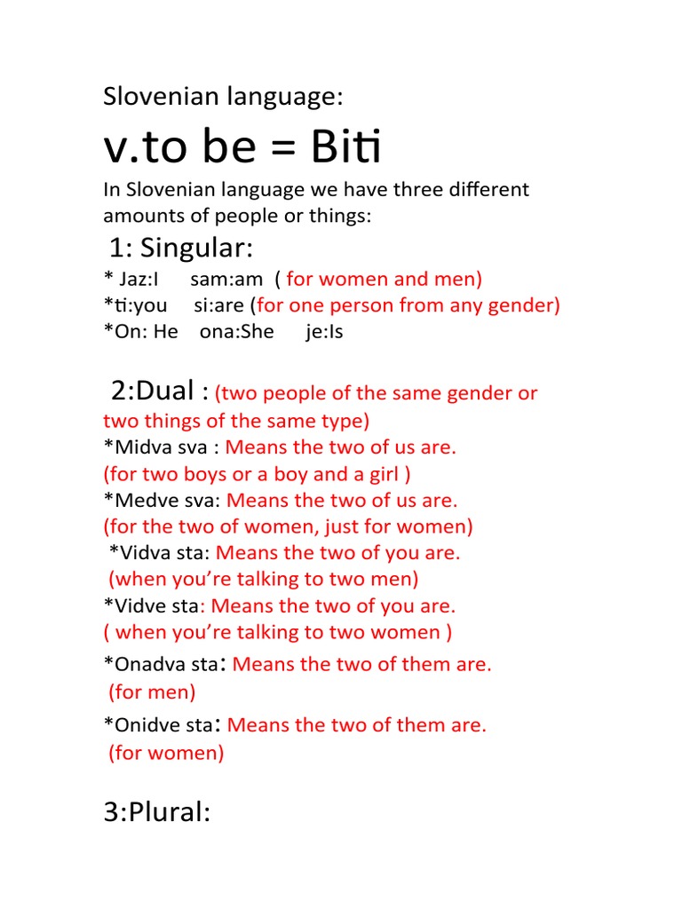 Slovenian Language PDF Grammatical Number Human Communication