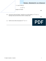 Work Sheet - 02 Quadratics