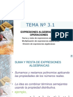 3.1 Expresiones Algebraicas Operaciones