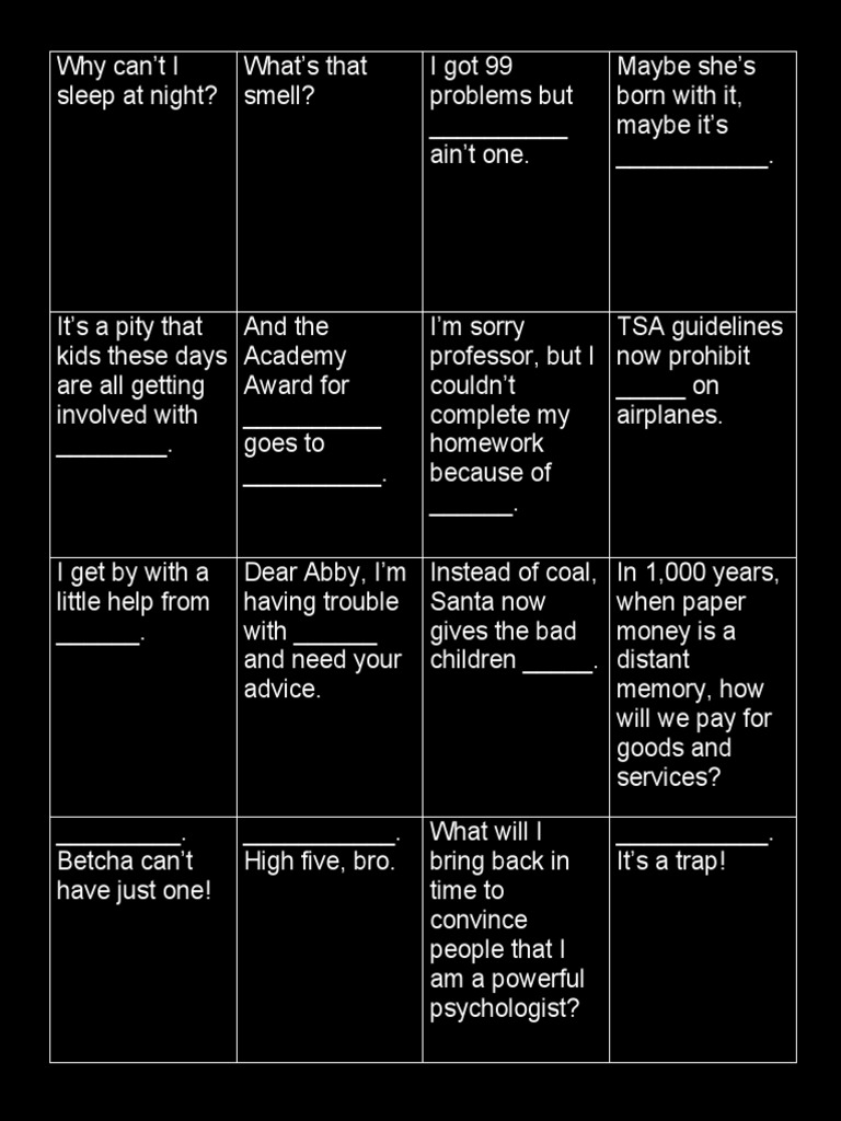 CAH Black Cards PDF