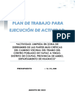 Plan de Trabajo Actividad Yapac A Tingo