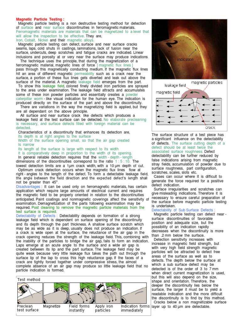 Magnetic Particle Testing Explained | PDF | Electric Current | Transformer