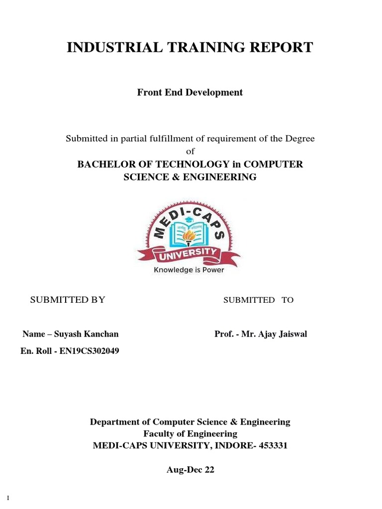 Front End Development Training Report | PDF | Java Script | J Query