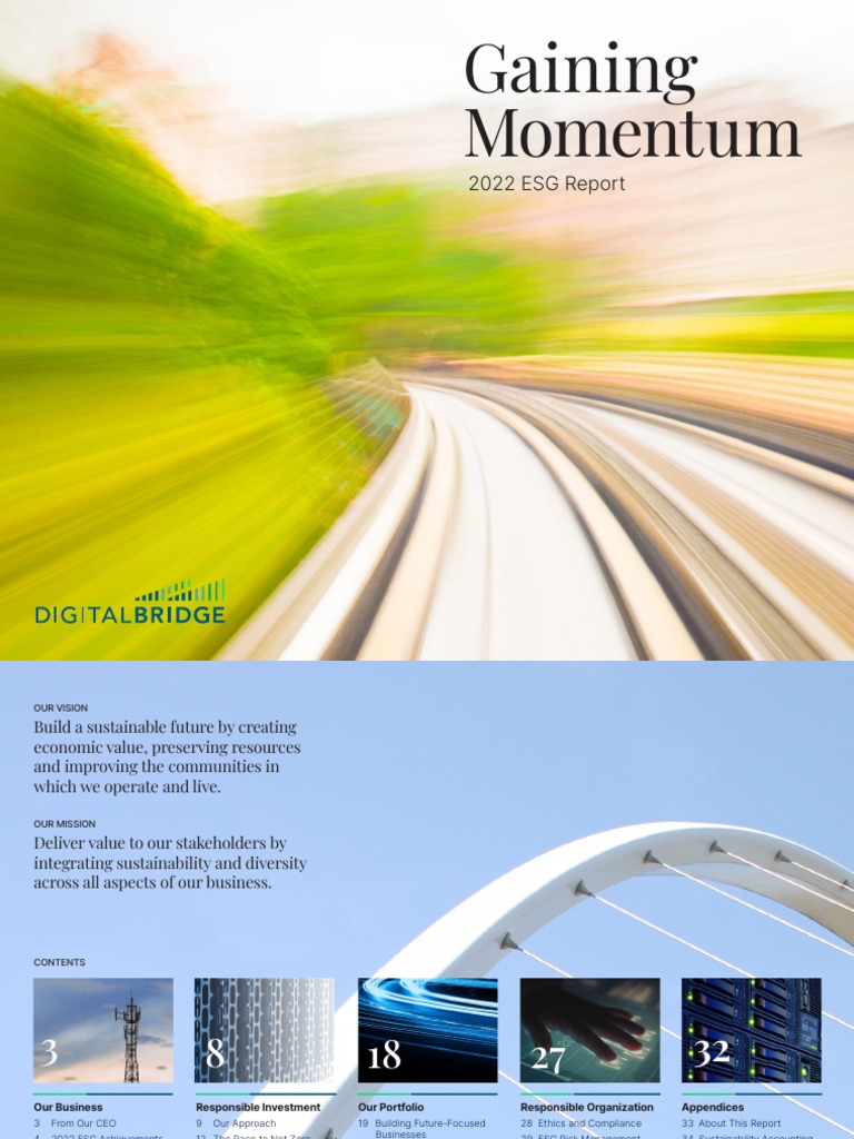 2022 DigitalBridge ESG Report PDF Business Economies
