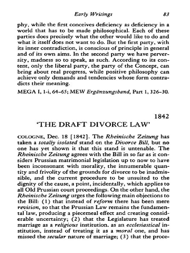 Marx THE DRAFT DIVORCE LAW | PDF