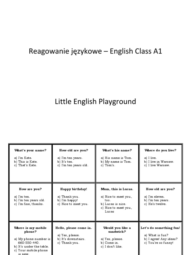 English A1 Language Responses Guide | PDF