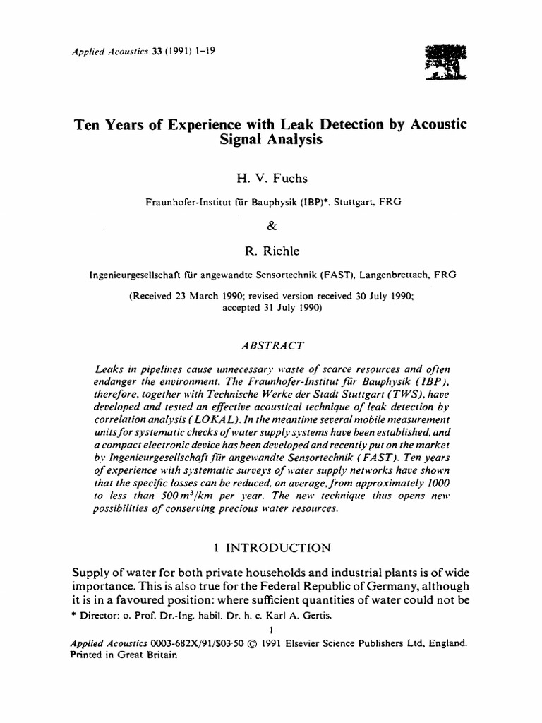 Acoustic Leak Detection Techniques | PDF | Spectral Density | Sound