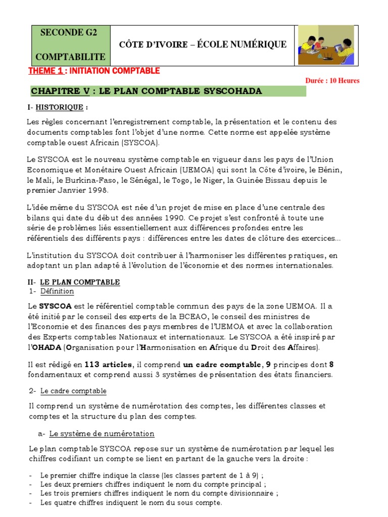 SYSCOHADA : Guide du Plan Comptable | PDF | Comptabilité | Communauté ...