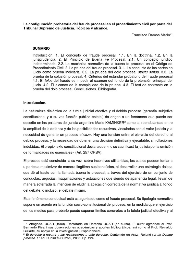 Prueba de fraude procesal en civil | PDF | Derecho