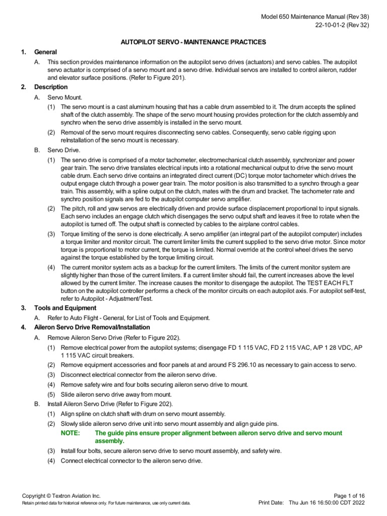 Autopilot Servo - Maintenance Practices | PDF | Clutch | Manual ...