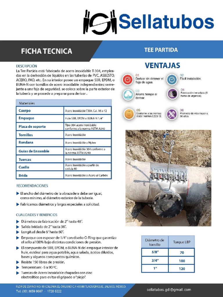 Sella - Ficha Tecnica Tee Partida | PDF