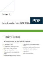 Lecture 6 (Complements NAND NORImplementation)