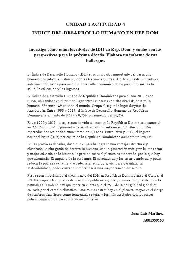 Índice de Desarrollo Humano PDF
