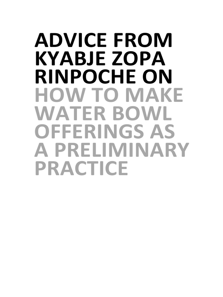Water Bowls PDF Nirvana Śūnyatā