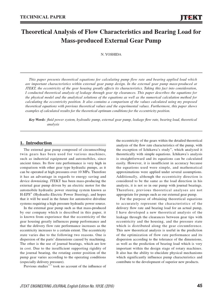 Theoretical Analysis of Flow Characteristics and Bearing Load For Mass ...