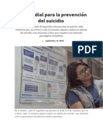 Día Mundial para La Prevención Del Suicidio