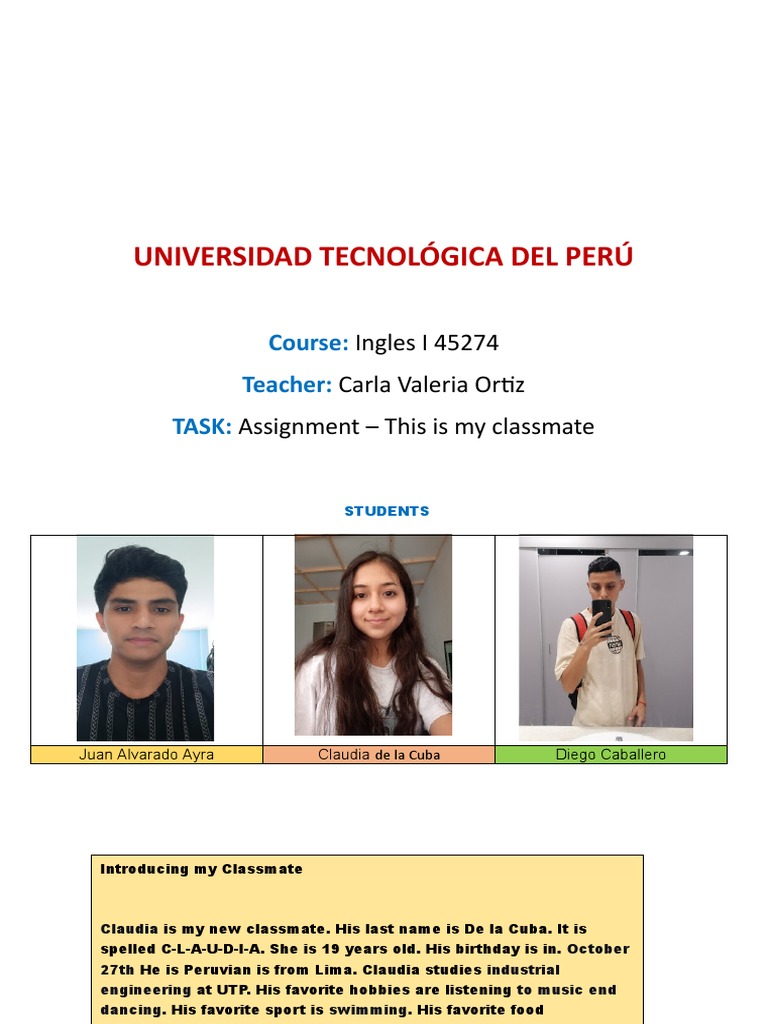 Classmate Introductions: UTP Students | PDF