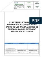 Plan para La Vigilancia, Prevención y Control Covid 19