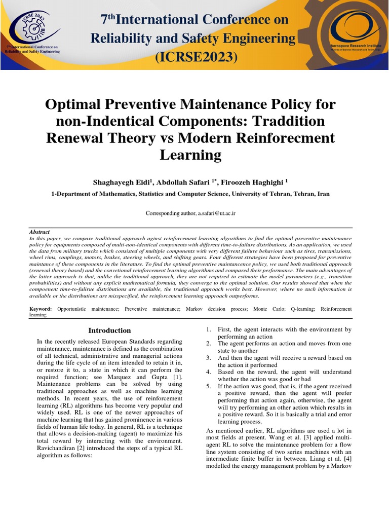 Optimal Preventive Maintenance Policy | PDF | Applied Mathematics ...