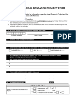 Legal Research Project Form Sample