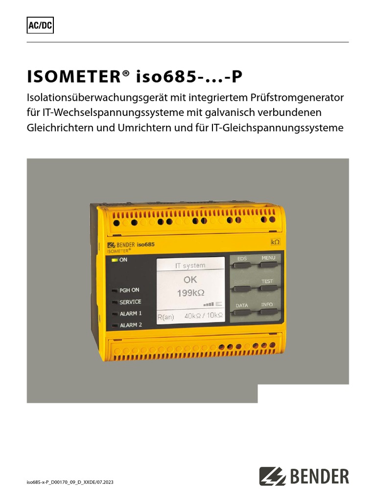 ISOMETER® Iso685 - P | PDF