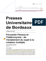 L'Origines Des Textes - Fernando Pessoa Et L'hétéronymie - de L'éclatement Du Sujet À La Création Multiple - Presses Universitaires de Bordeaux