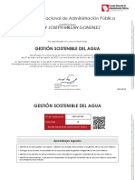 Certificado Gestion Sostenible Del Agua - Deibby Millan