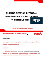 PLAN DE GESTIÓN INTEGRAL DE RIESGOS SOCIONATURALES Y  TECNOLÓGICOS.