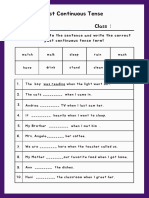 Purple White Simple Past Continuous Tense English Worksheet