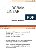 Program Linear - Pertemuan 5 - Metode Simpleks