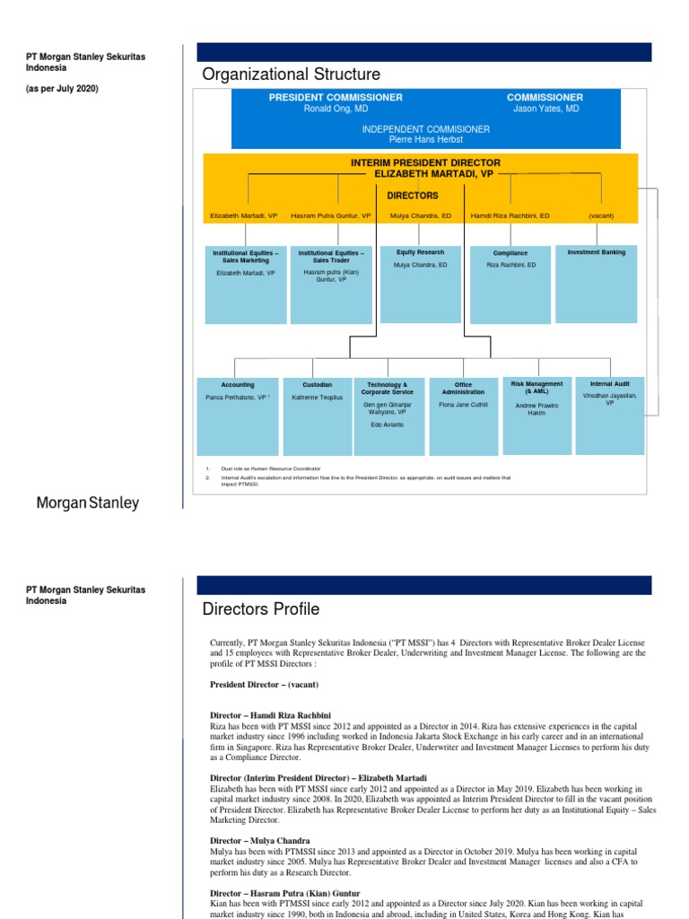 PT Morgan Stanley Sekuritas Structure | PDF | Morgan Stanley | Stocks