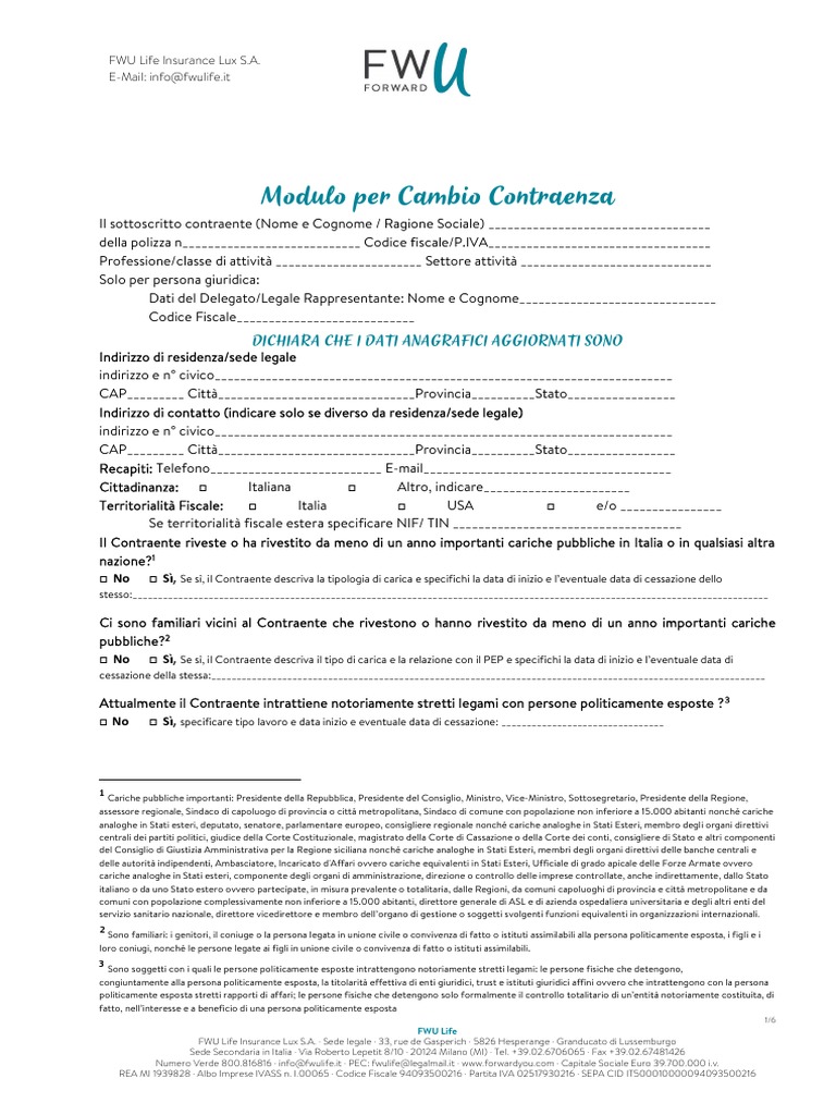 Allegato 7 - Cessione Contraenza FWU 2023 05 | PDF